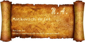 Matkovich Ariel névjegykártya